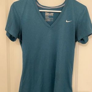 Nike aqua blue dri fit short sleeved